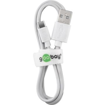 Goobay USB-C 3.1 til USB-A 2.0 han-kabel - 2m - hvid