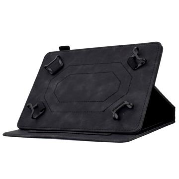 Universal 3D Pattern Smart Tablet Folio Etui - 10" - Sort