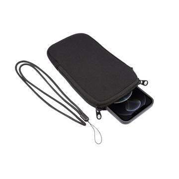 Universel mobiltelefonetui i nylon med lynlås og snor - 6.7–6.9" - Sort