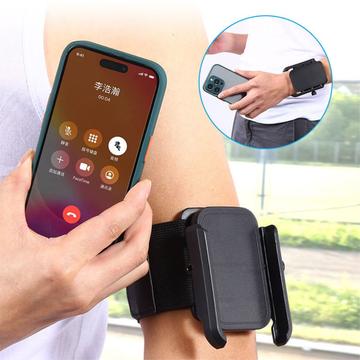 Universal sportsarmbånd med smartphoneholder - 4"-7" - sort