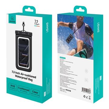 Usams YD017 universelt IPX8-vandtæt etui - 7.2" - sort