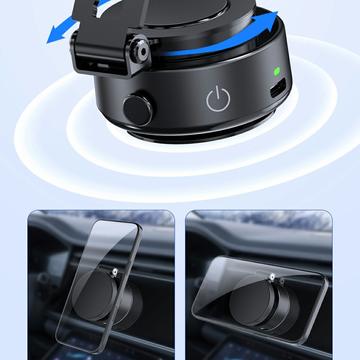 V1 Universal biltelefonholder med elektrisk vakuumsug - sort