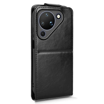 Huawei Pura 90 lodret flip-etui med stativ - sort