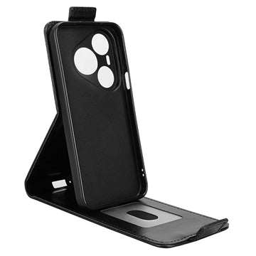 Huawei Pura 90 Pro Max lodret flip-etui med stativ - sort