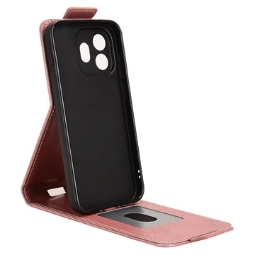 OnePlus 15T lodret flip-etui med stativ - rosaguld