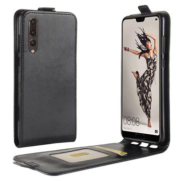 Huawei P20 Pro Flip Taske med Kortholder - Sort