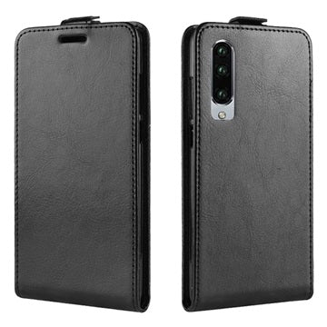 Huawei P30 Flip Taske med Kortholder - Sort