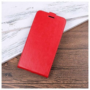 Samsung Galaxy S10 5G Vertikal Flip Cover med Kortholder - Rød