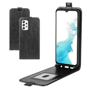 Samsung Galaxy A23 5G Vertikal Flip Taske med Kortholder - Sort