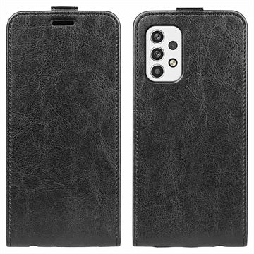 Samsung Galaxy A23 5G Vertikal Flip Taske med Kortholder - Sort
