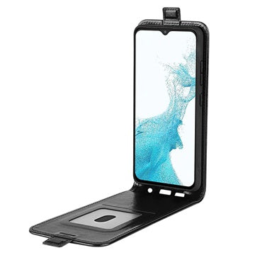 Samsung Galaxy A23 5G Vertikal Flip Taske med Kortholder - Sort