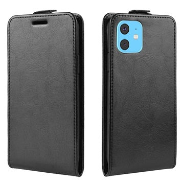 iPhone 11 Vertikal Flip Taske med Kortholder - Sort