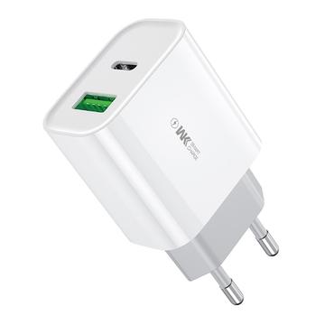 WK WP-U53 20W PD-vægoplader til hurtig opladning - hvid