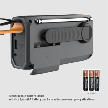 WR-6B Solar-håndsving nødradio DAB med LED-lommelygte - sort