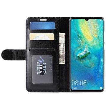 Huawei P30 Pro Pung Taske med Stativ og Magnetisk Lukning - Sort