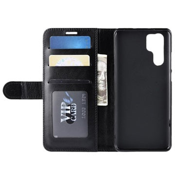 Huawei P30 Pro Pung Taske med Stativ og Magnetisk Lukning - Sort