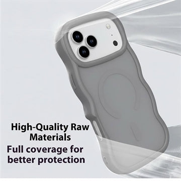 iPhone 17 Pro Bølgekant magnetisk hybrid cover - grå