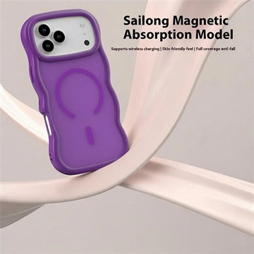 iPhone 17 Pro Max Bølgekant magnetisk hybrid cover - lilla