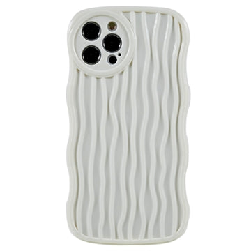 iPhone 12 Pro Bølget Serie TPU Cover - Hvid