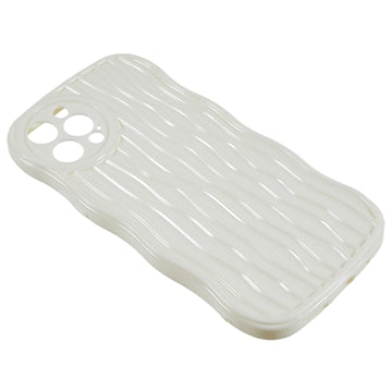 iPhone 12 Pro Bølget Serie TPU Cover - Hvid