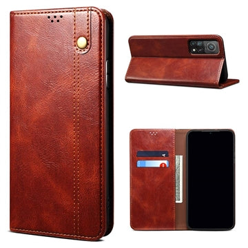 Xiaomi 11T/11T Pro Waxy Series Etui med Pung - Brun