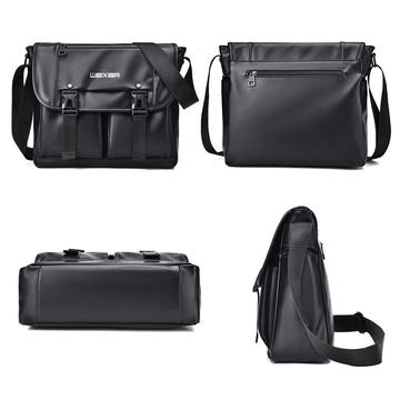 Weixier D269 Læder Crossbody Skuldertaske - 30x27x11cm - Sort