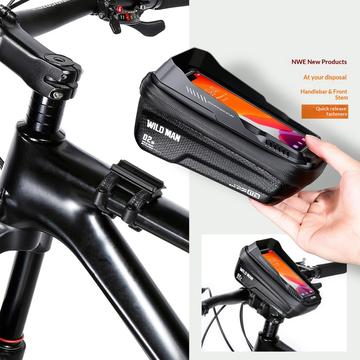 Wild Man XT2S cykeltaske til mobiltelefon med touchscreen-vindue - 4.7-6.7" - sort