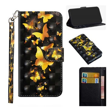 Wonder Series Samsung Galaxy A21s Pung - Guld Sommerfugl