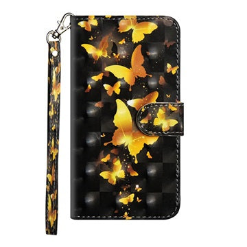 Wonder Series Samsung Galaxy A21s Pung - Guld Sommerfugl