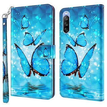 Wonder Series Sony Xperia 10 III, Xperia 10 III Lite Pung - Blå Sommerfugl