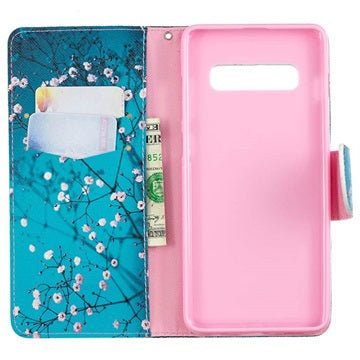 Wonder Series Samsung Galaxy S10+ Pung - Hvid Blomster