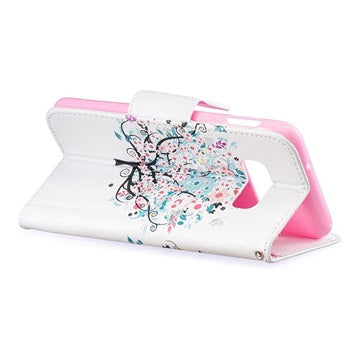 Wonder Series Samsung Galaxy S10e Cover med Kortholder - Blomstrede Træ