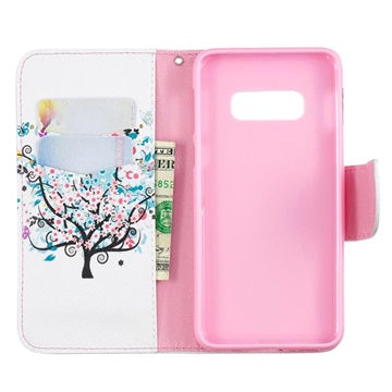 Wonder Series Samsung Galaxy S10e Cover med Kortholder - Blomstrede Træ