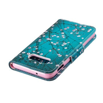 Wonder Series Samsung Galaxy S10e Cover med Kortholder - Hvid Blomster