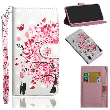 Wonder Series Samsung Galaxy S20 FE Pung med Stativ - Blomstrede Træ