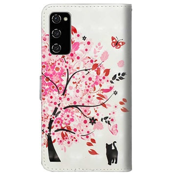Wonder Series Samsung Galaxy S20 FE Pung med Stativ - Blomstrede Træ