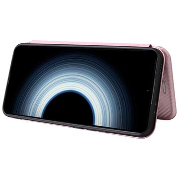 Xiaomi 12T/12T Pro Flip Cover - Karbonfiber - Rødguld
