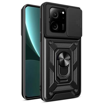 Xiaomi 13T/13T Pro Roterende Ring Hybrid Cover med Kameraskjold - Sort