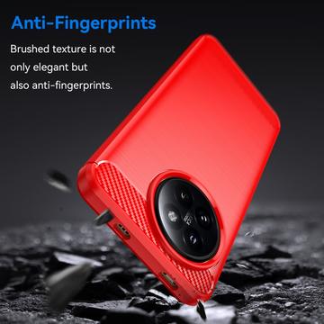 Xiaomi Civi 4 Pro/14 Civi Børstet TPU Cover - Karbonfiber - Rød