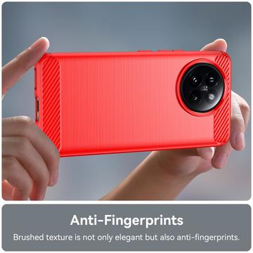 Xiaomi Civi 4 Pro/14 Civi Børstet TPU Cover - Karbonfiber - Rød