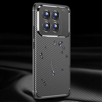 Xiaomi 14 Pro Beetle Karbonfiber TPU Cover - Sort