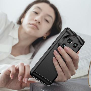 Xiaomi 14 Ultra Børstet TPU Cover - Karbonfiber - Sort