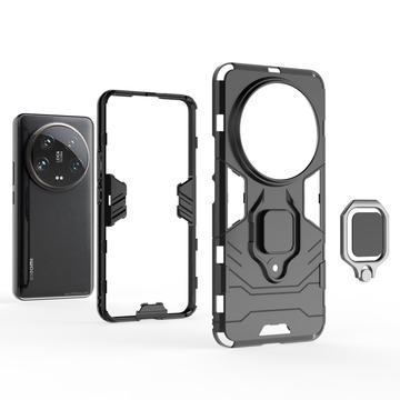 Xiaomi 14 Ultra Hybrid Cover med Ring Holder - Sort