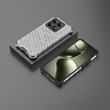 Xiaomi 14T Honeycomb Armored Hybrid Cover - Grå