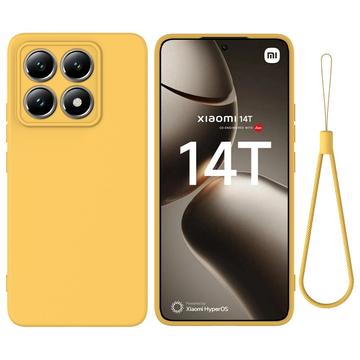 Xiaomi 14T Liquid Silikone Cover med Strop - Gul