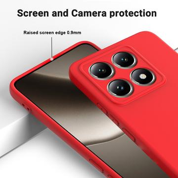 Xiaomi 14T Pro Liquid Silikone Cover med Strop - Rød