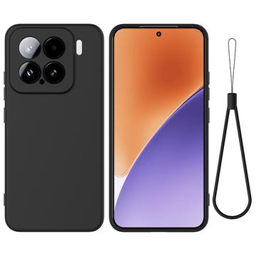 Xiaomi 15 Flydende silikone cover med håndrem - sort