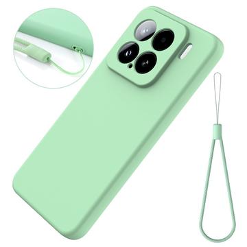 Xiaomi 15 Flydende silikone cover med håndrem - grøn