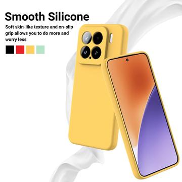 Xiaomi 15 Flydende silikone cover med håndrem - gul