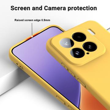 Xiaomi 15 Flydende silikone cover med håndrem - gul